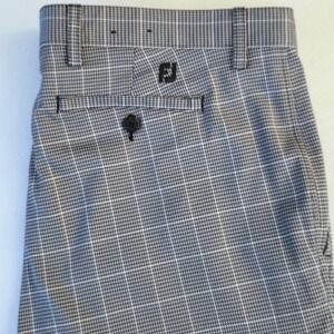 Footjoy Pants Men Gray Glen Plaid Golf Performance Flat Front Size 40X32 (40X30)